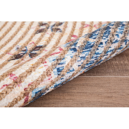 Kelly Clarkson Home Auxerre Handmade Flatweave Beige/Blue/Red Rug